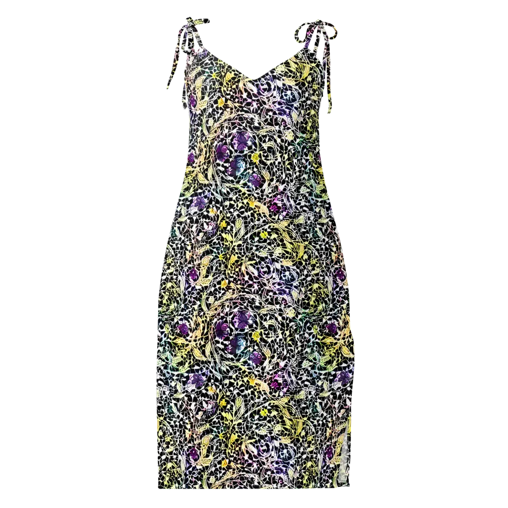 Prismatic Underbrush on Slip Dress — Front