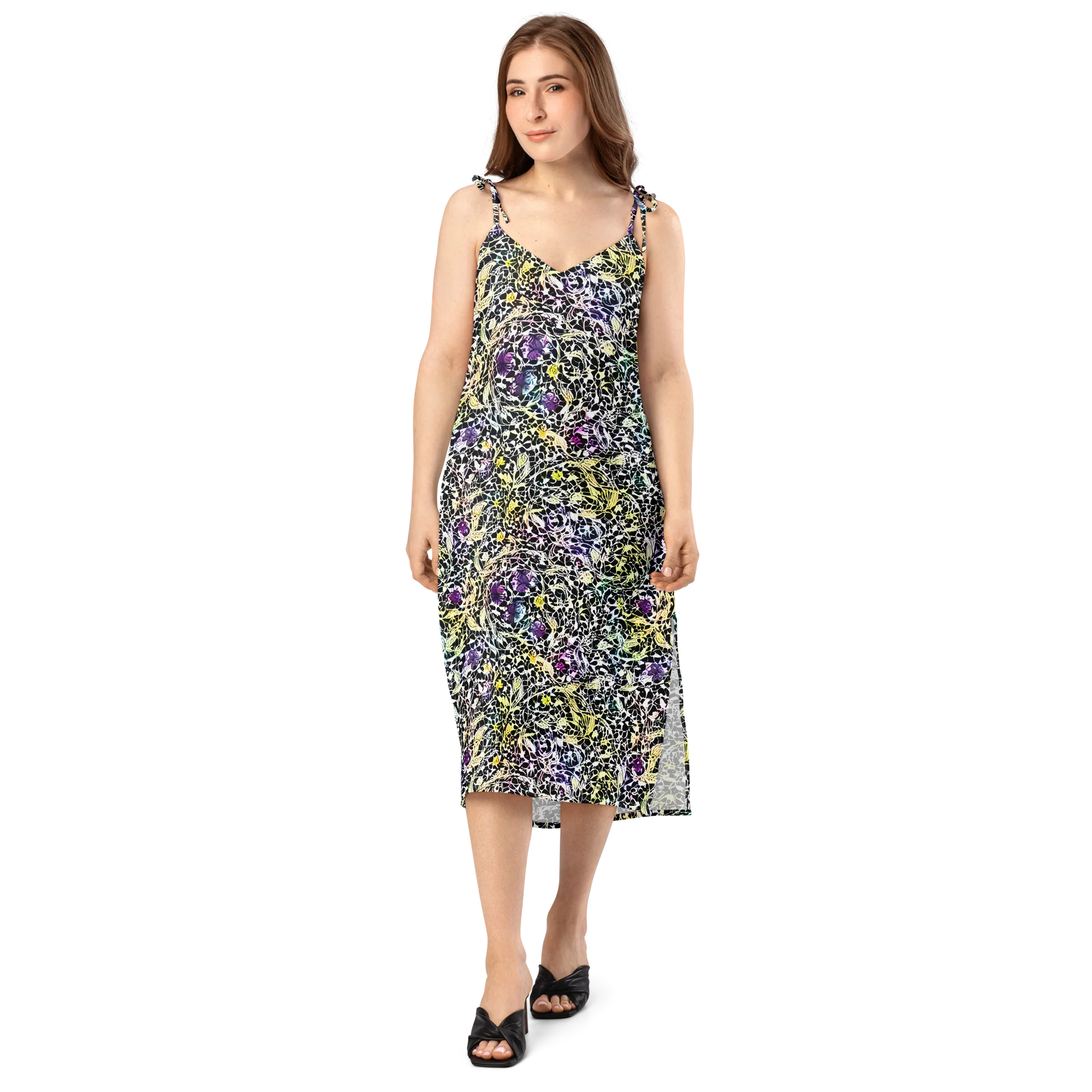 Prismatic Underbrush on Slip Dress — Front