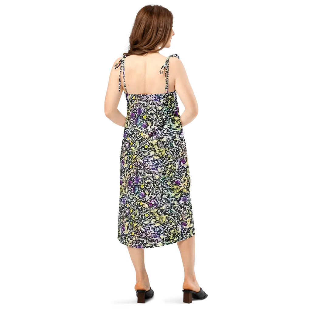 Prismatic Underbrush on Slip Dress — Back