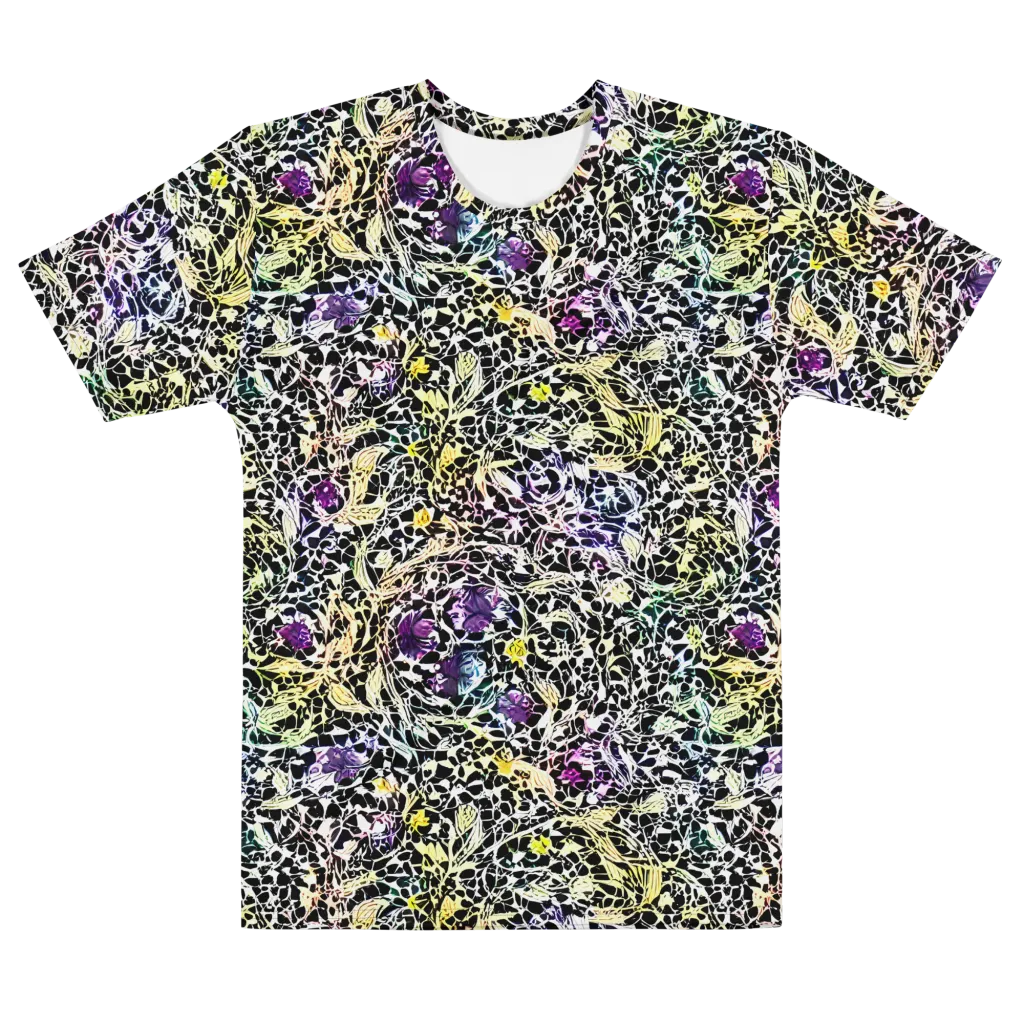 Prismatic Underbrush on Men's Cotton Crew Neck T-Shirt — Front