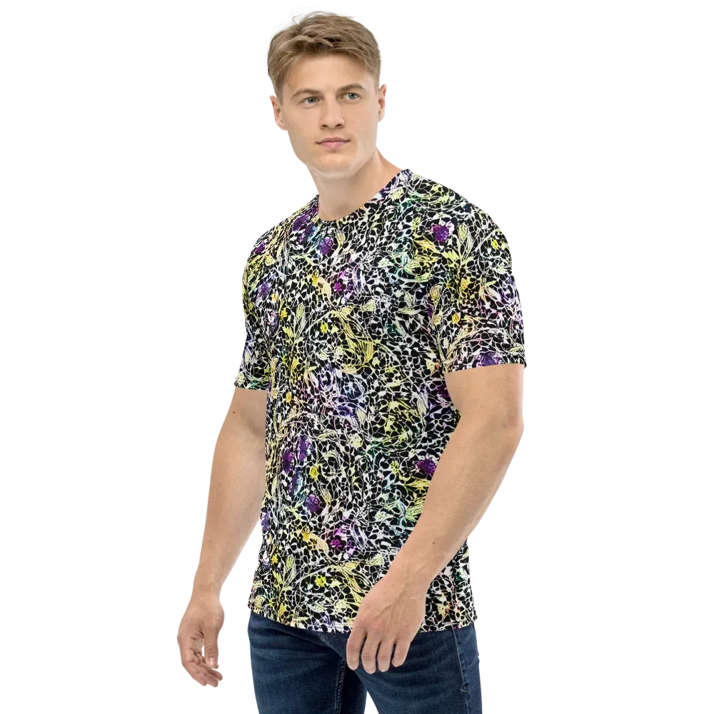 Prismatic Underbrush on Men's Crew Neck T-Shirt — Left