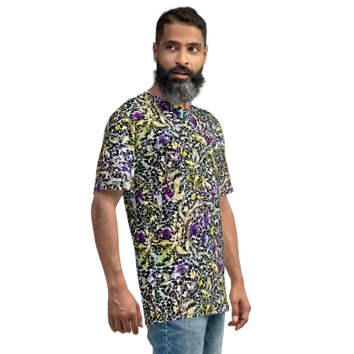 Prismatic Underbrush on a Men's Crew Neck T-Shirt
