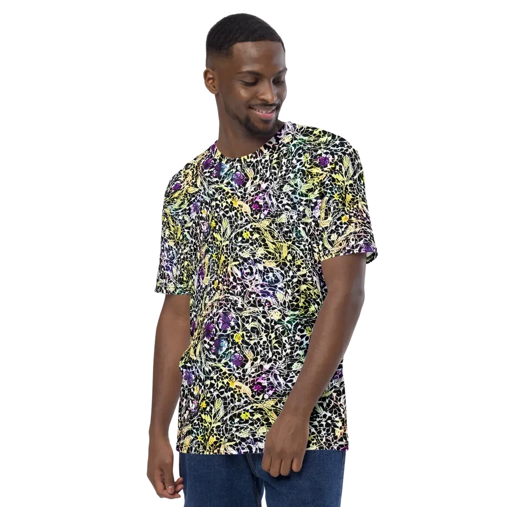 Prismatic Underbrush on Men's Crew Neck T-Shirt — Left