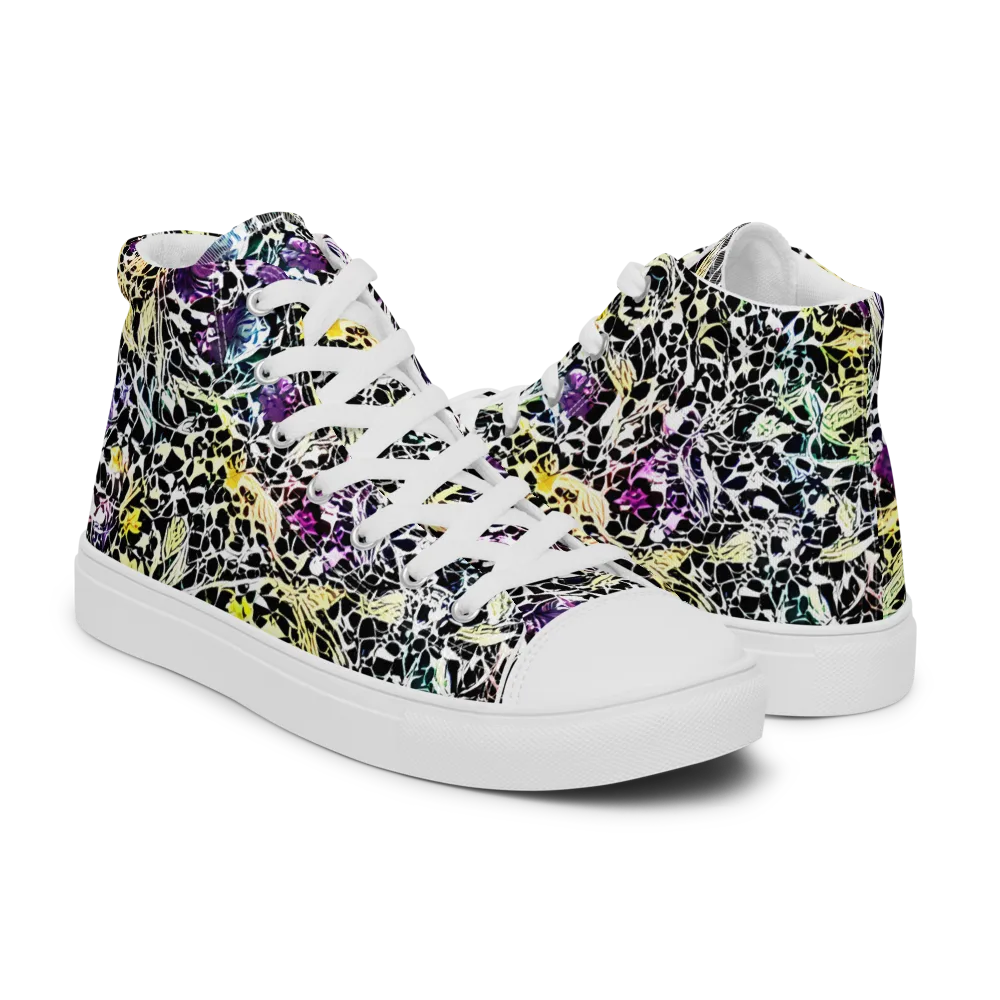 Prismatic Underbrush on Men's High Top Canvas Shoes — Right