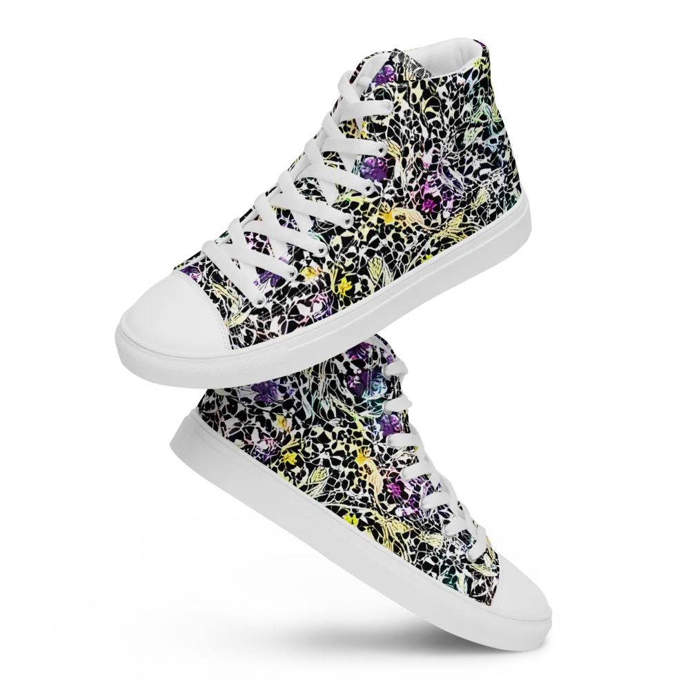 Prismatic Underbrush on Men's High Top Canvas Shoes — Front