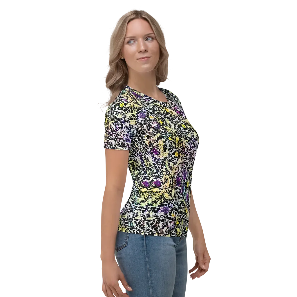 Prismatic Underbrush on Women's Crew Neck T-Shirt — Right
