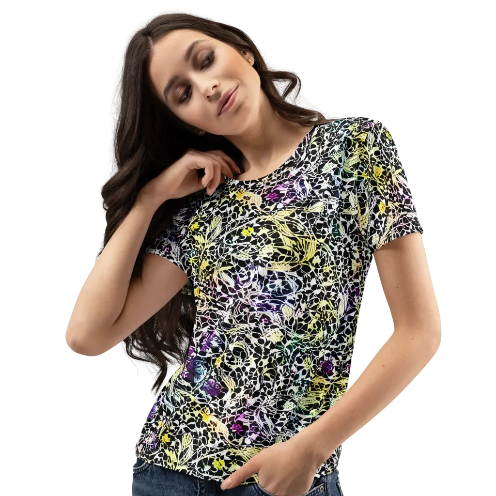 Prismatic Underbrush on Women's Crew Neck T-Shirt — Left Front