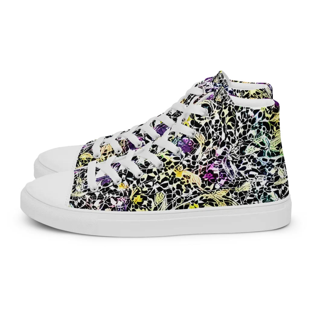 Prismatic Underbrush on Women's High Top Canvas Shoes — Left