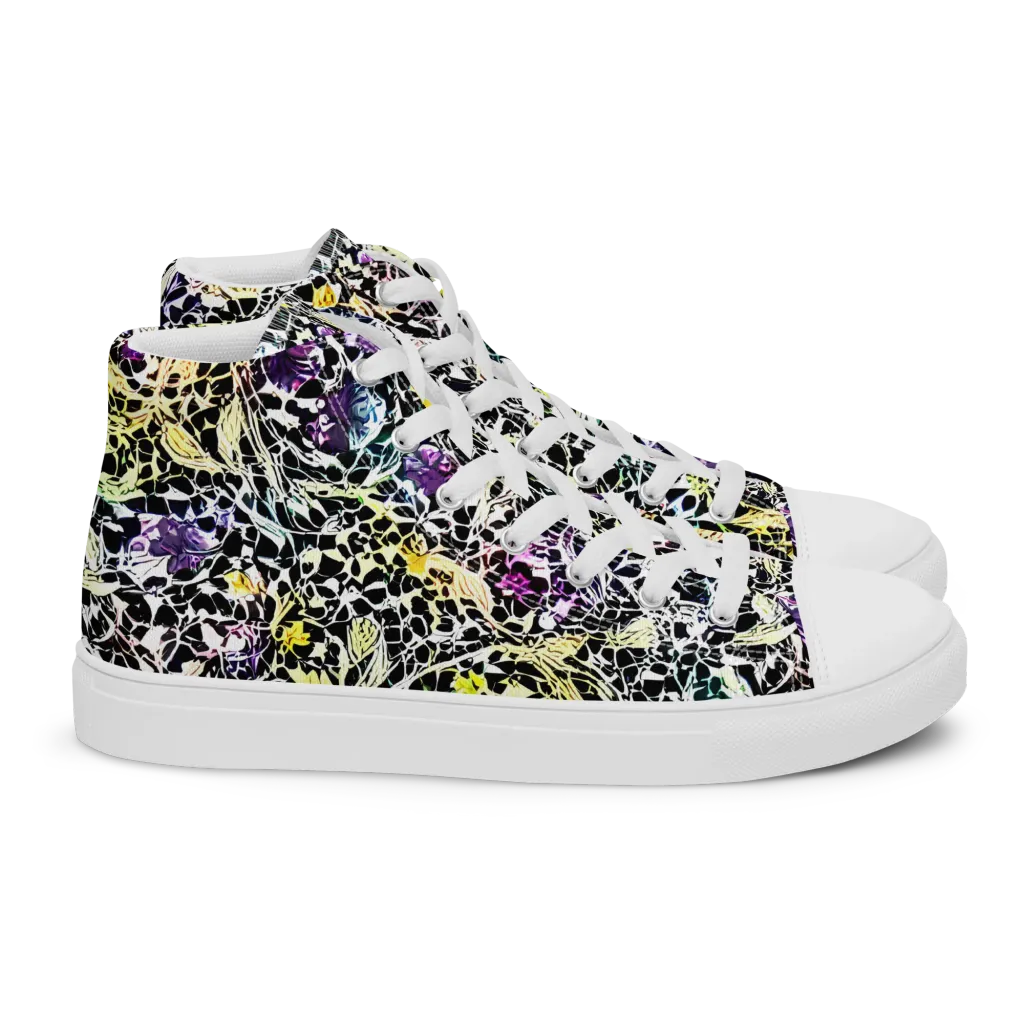 Prismatic Underbrush on Women's High Top Canvas Shoes — Right