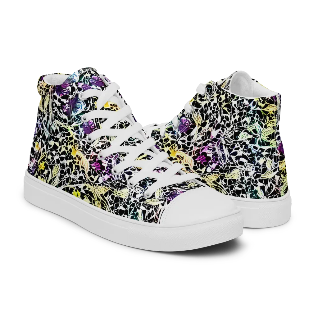 Prismatic Underbrush on Women's High Top Canvas Shoes — Right