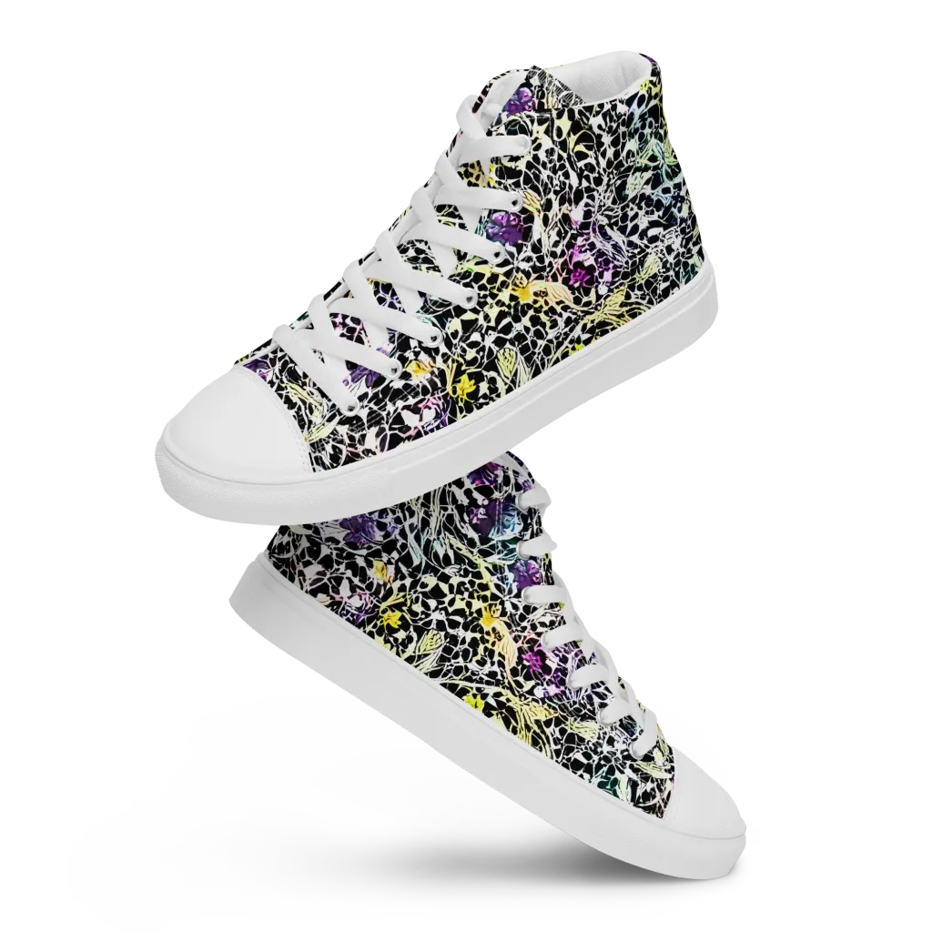 Prismatic Underbrush on Women's High Top Canvas Shoes — Front