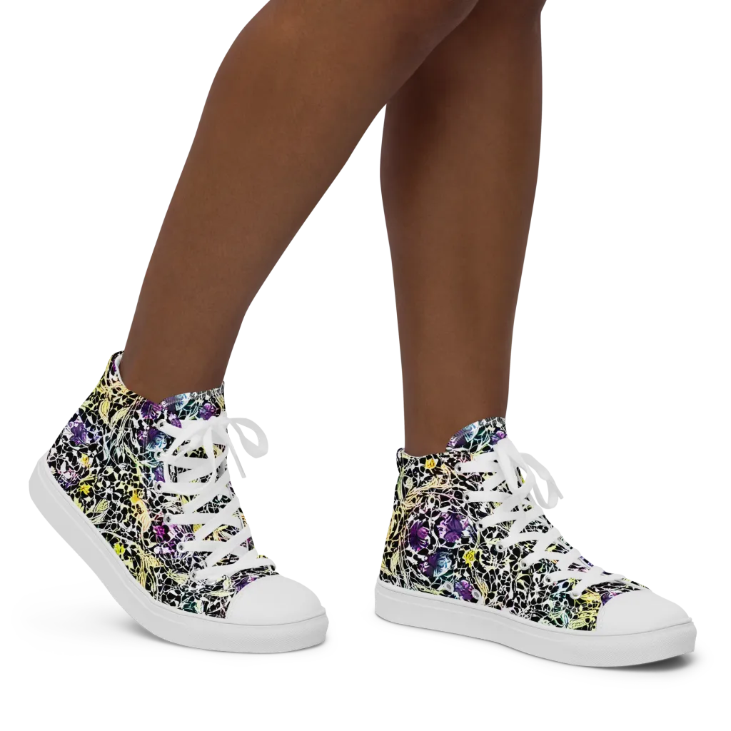 Prismatic Underbrush on Women's High Top Canvas Shoes — Right