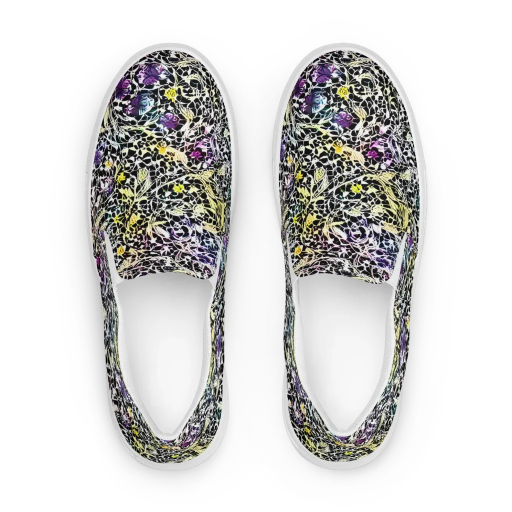 Prismatic Underbrush on Men's Slip-On Canvas Shoes — Front