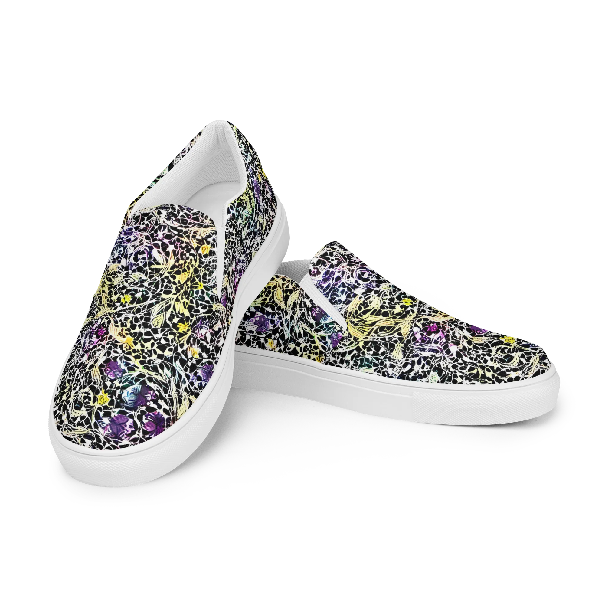 Prismatic Underbrush on Men's Slip-On Canvas Shoes — Left Front