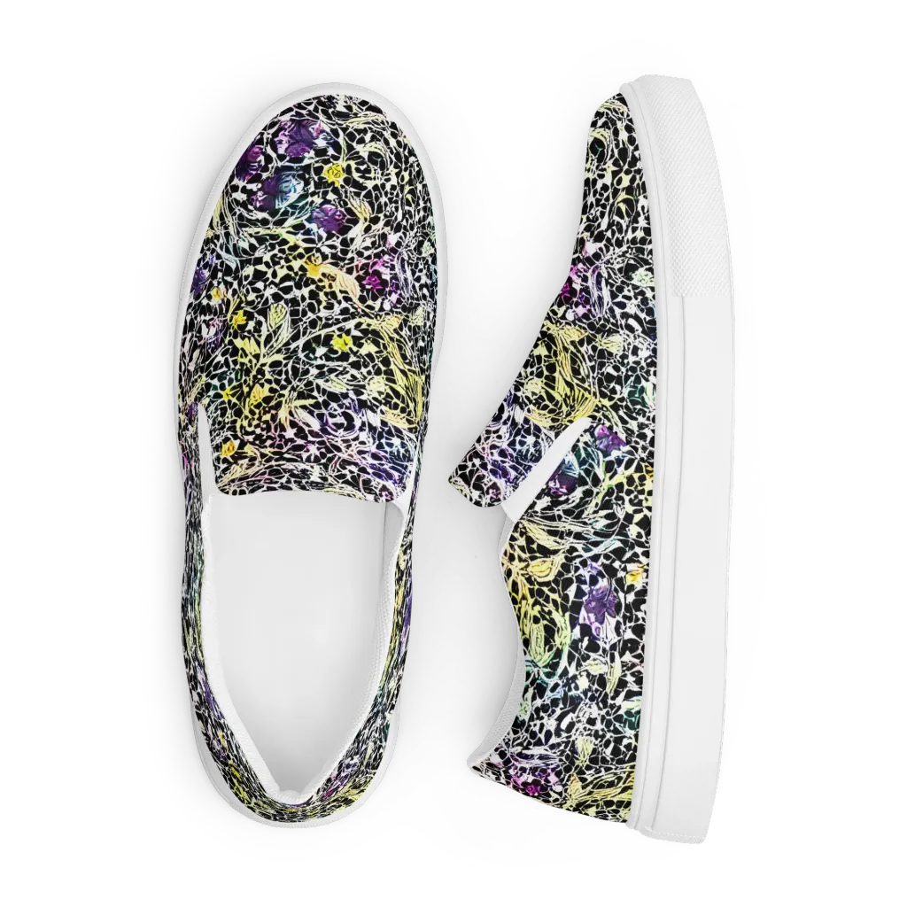 Prismatic Underbrush on Men's Slip-On Canvas Shoes — Front