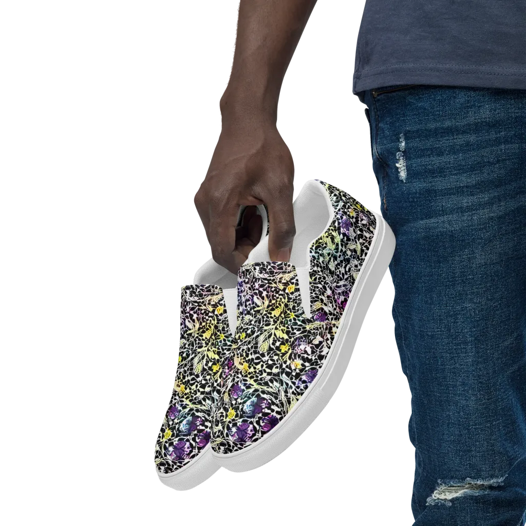 Prismatic Underbrush on Men's Slip-On Canvas Shoes — Left Front