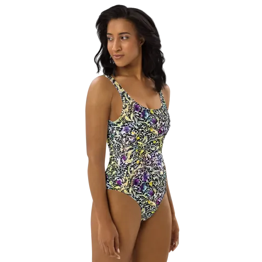 Prismatic Underbrush on a One-Piece Swimsuit