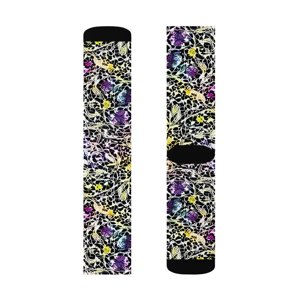 Prismatic Underbrush on Socks — Right Sock