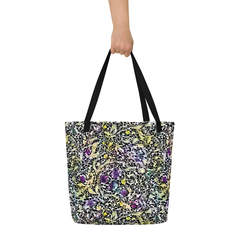 Prismatic Underbrush on Large Tote Bag W/ Pocket — Front