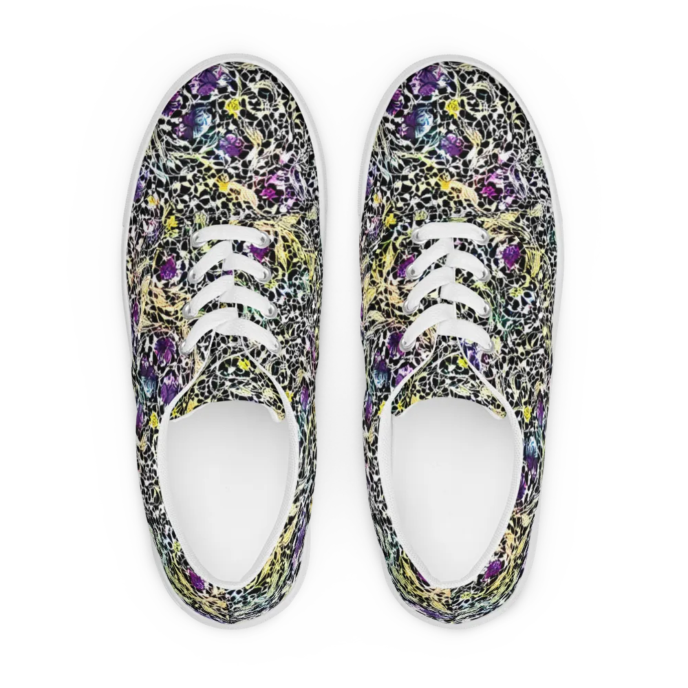 Prismatic Underbrush on Men's Lace-Up Canvas Shoes — Front