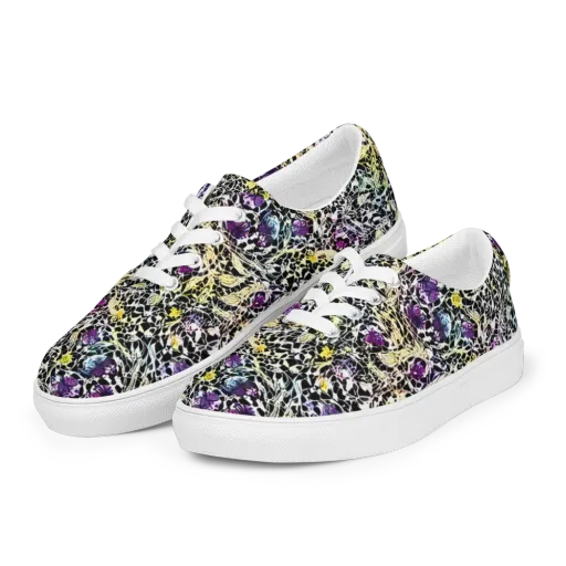 Prismatic Underbrush on a Men's Lace-Up Canvas Shoes