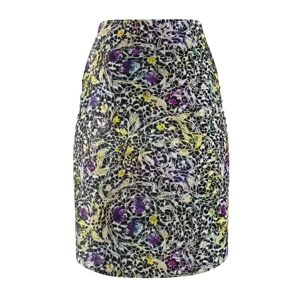 Prismatic Underbrush on Pencil Skirt — Back