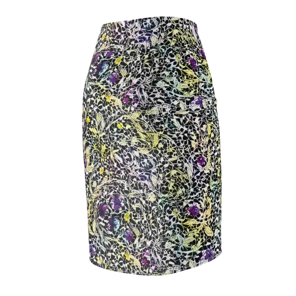 Prismatic Underbrush on Pencil Skirt — Back Side