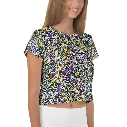 Prismatic Underbrush on a Crop Tee