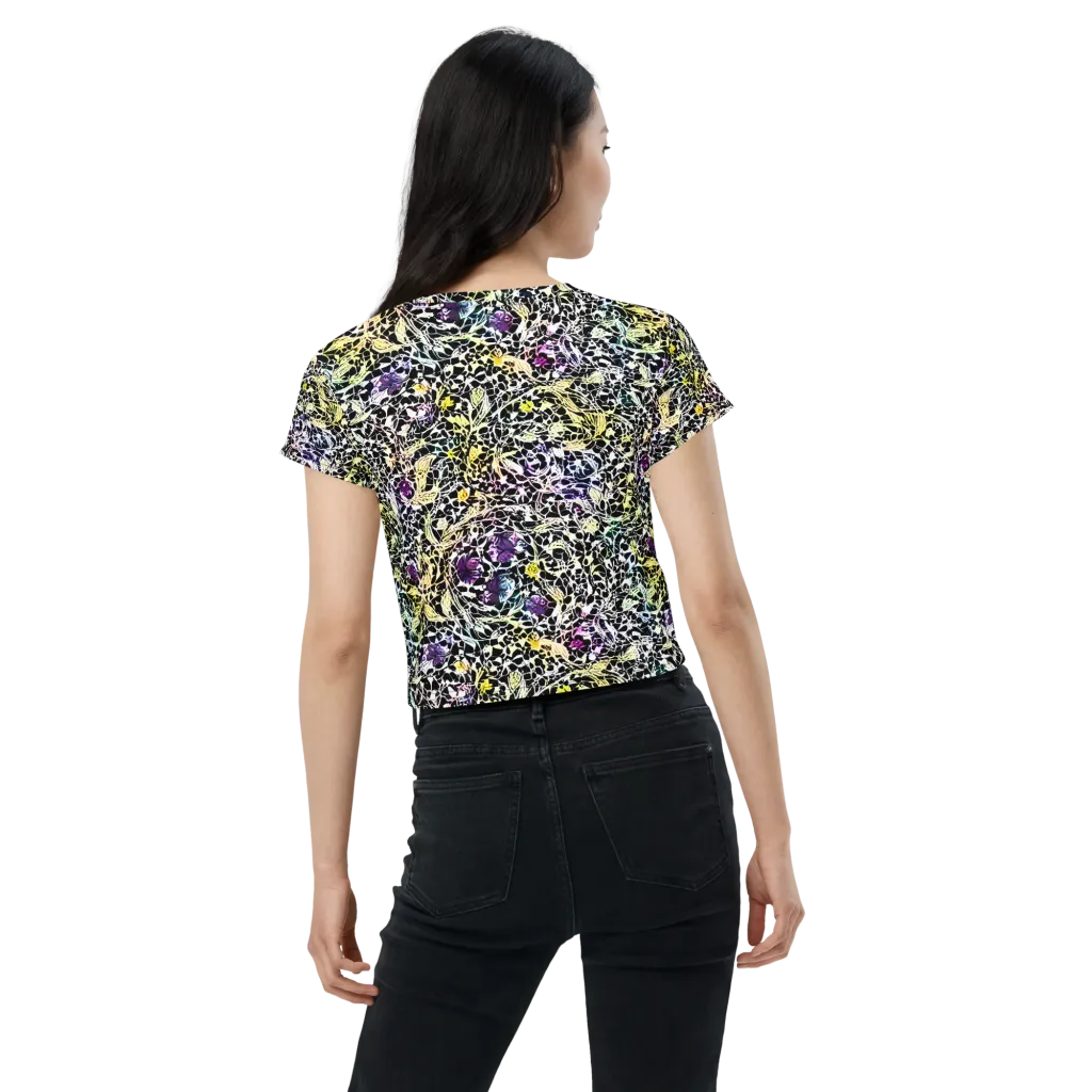 Prismatic Underbrush on Crop Tee — Back