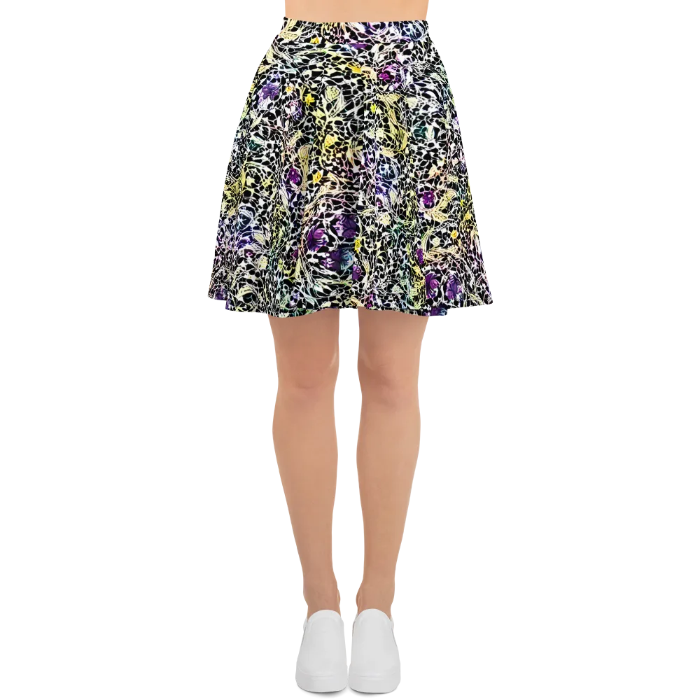 Prismatic Underbrush on Skater Skirt — Front