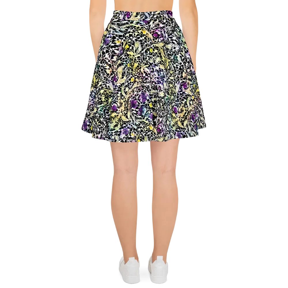Prismatic Underbrush on Skater Skirt — Back