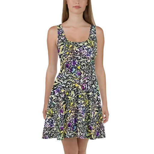 Prismatic Underbrush on a Skater Dress