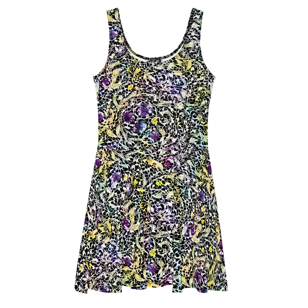 Prismatic Underbrush on Skater Dress — Front