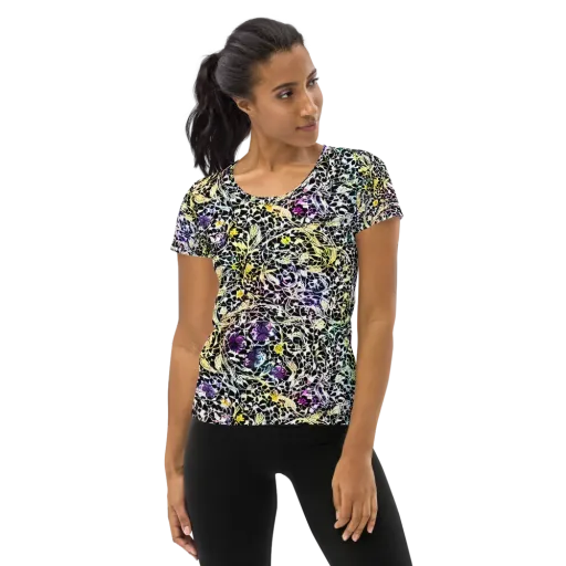 Prismatic Underbrush on a Women's Athletic T-Shirt