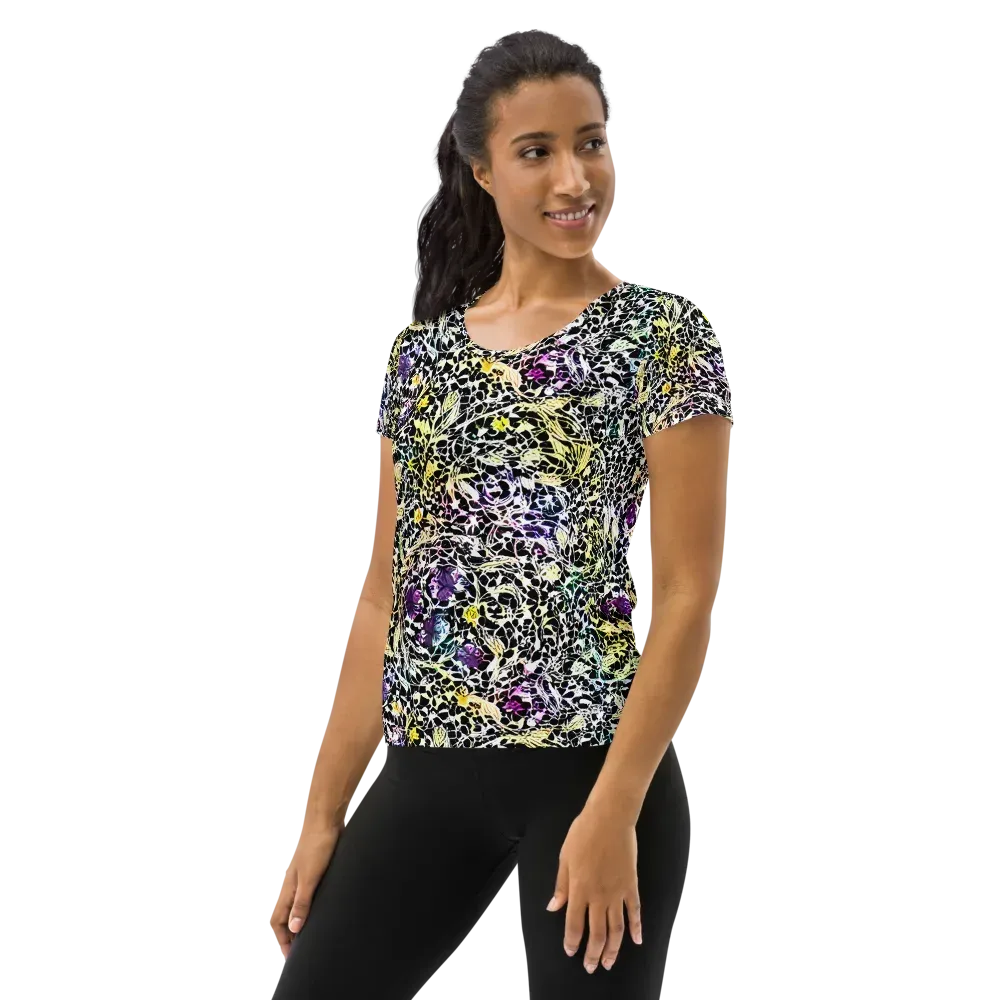 Prismatic Underbrush on Women's Athletic T-Shirt — Left