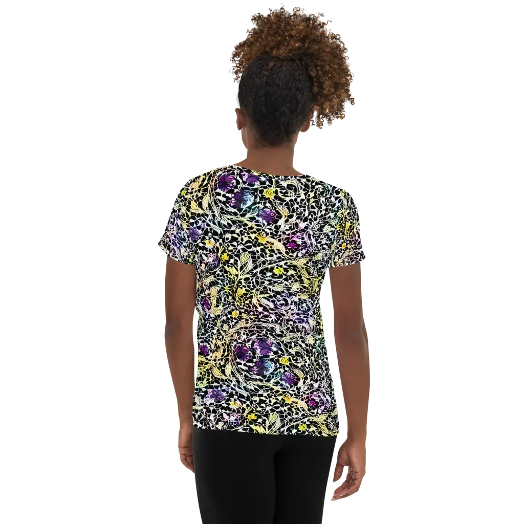 Prismatic Underbrush on Women's Athletic T-Shirt — Back