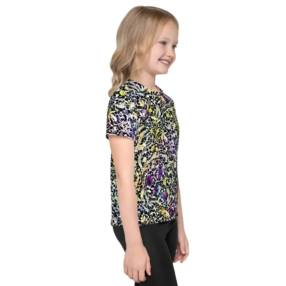 Prismatic Underbrush on Kids Crew Neck T-Shirt — Right