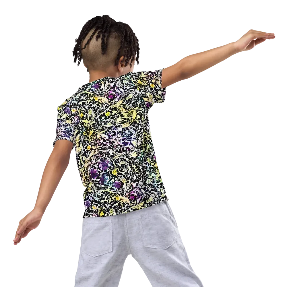 Prismatic Underbrush on Kids Crew Neck T-Shirt — Back