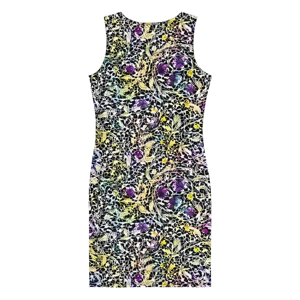 Prismatic Underbrush on Bodycon Dress — Back