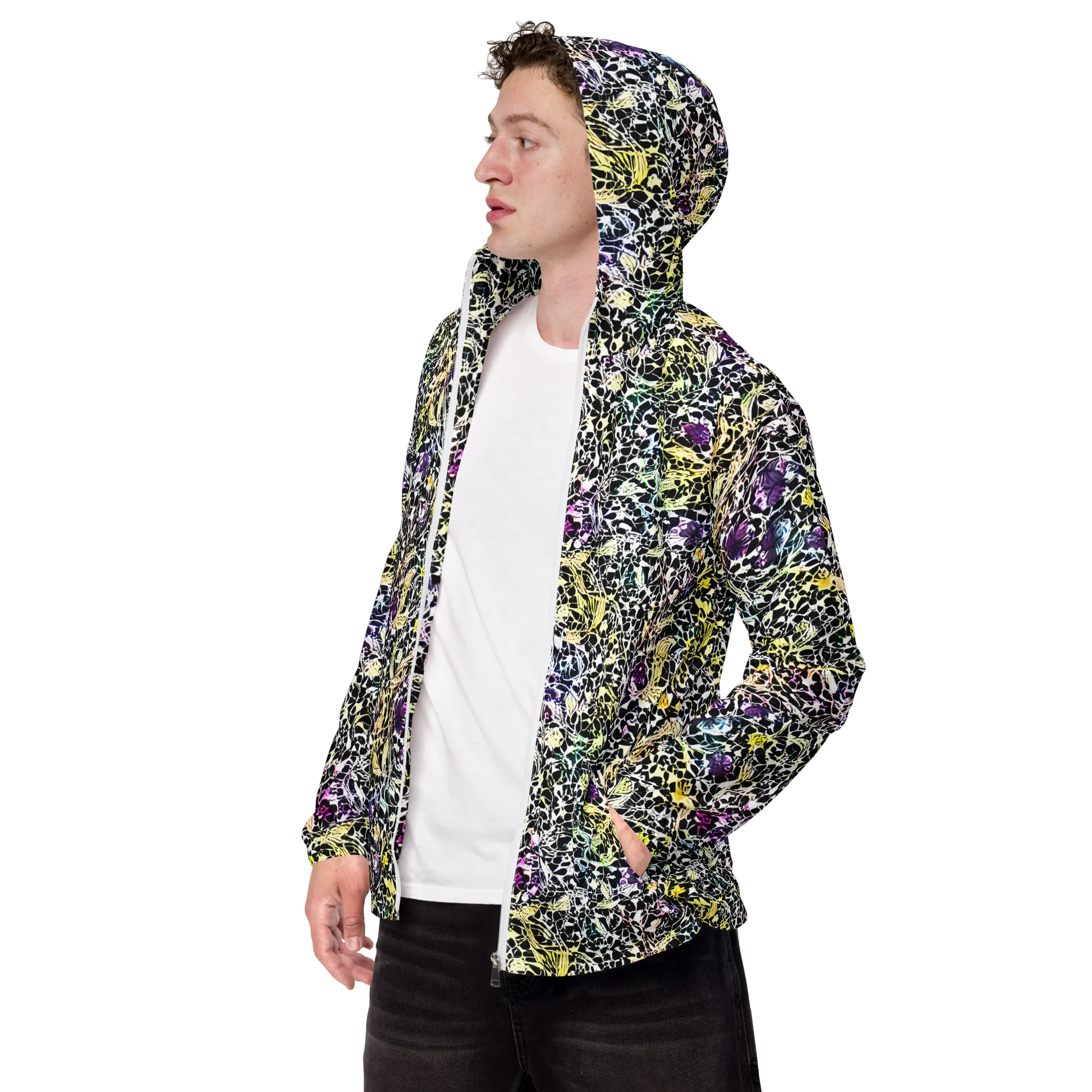 Prismatic Underbrush on Men's Windbreaker — Left Front