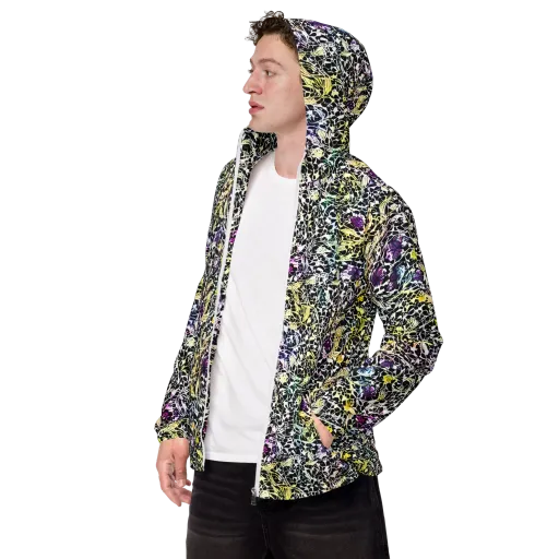Prismatic Underbrush on a Men's Windbreaker