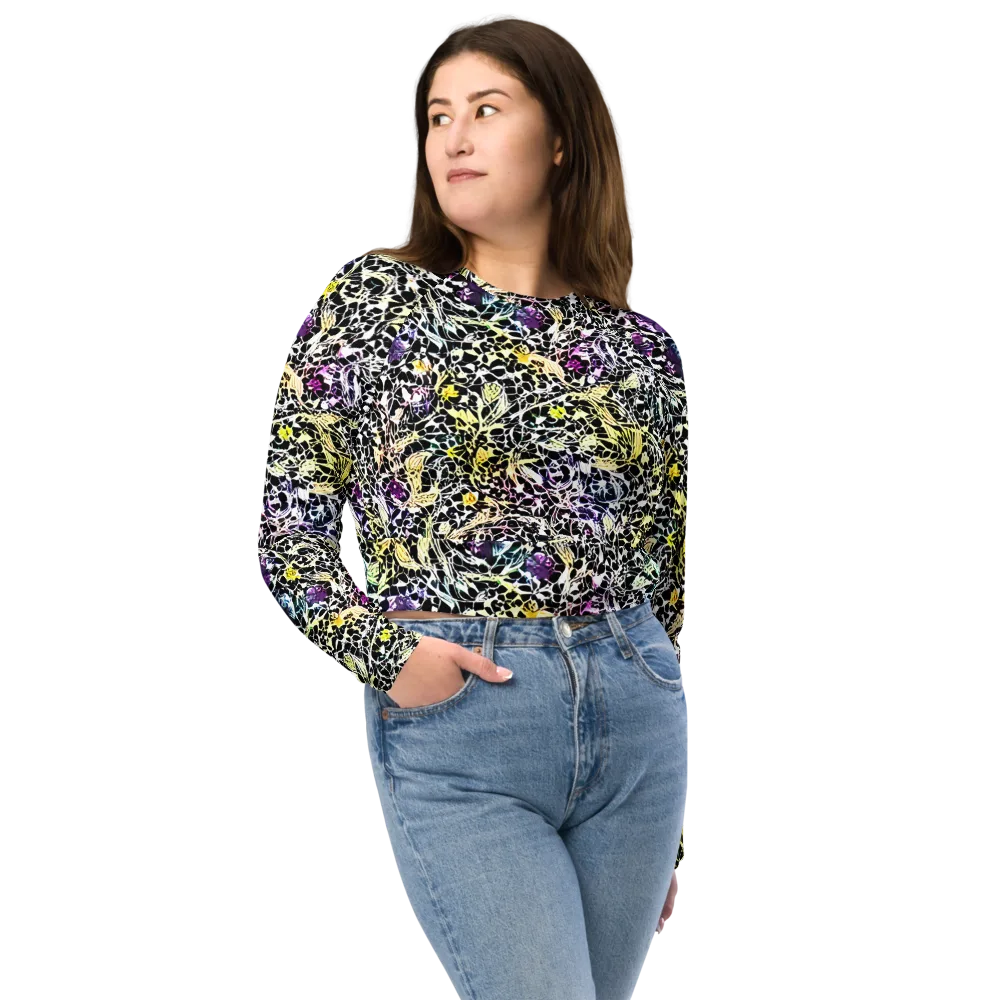 Prismatic Underbrush on Long Sleeve Crop Top — Front