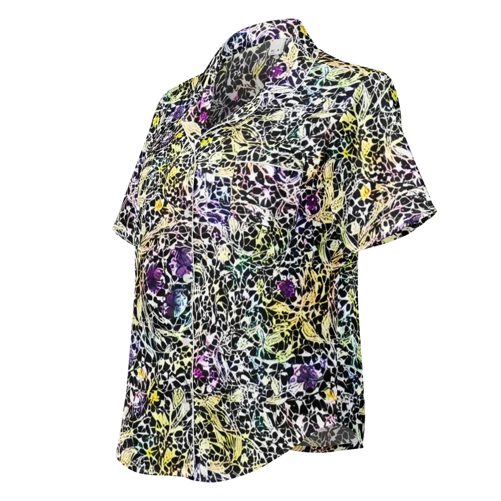 Prismatic Underbrush on Women's Short Sleeve Pajama Top — Left Front