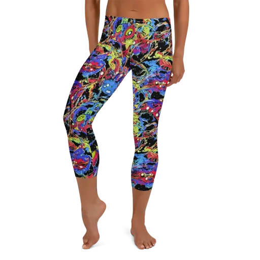 Neon Chaos on a Capri Leggings