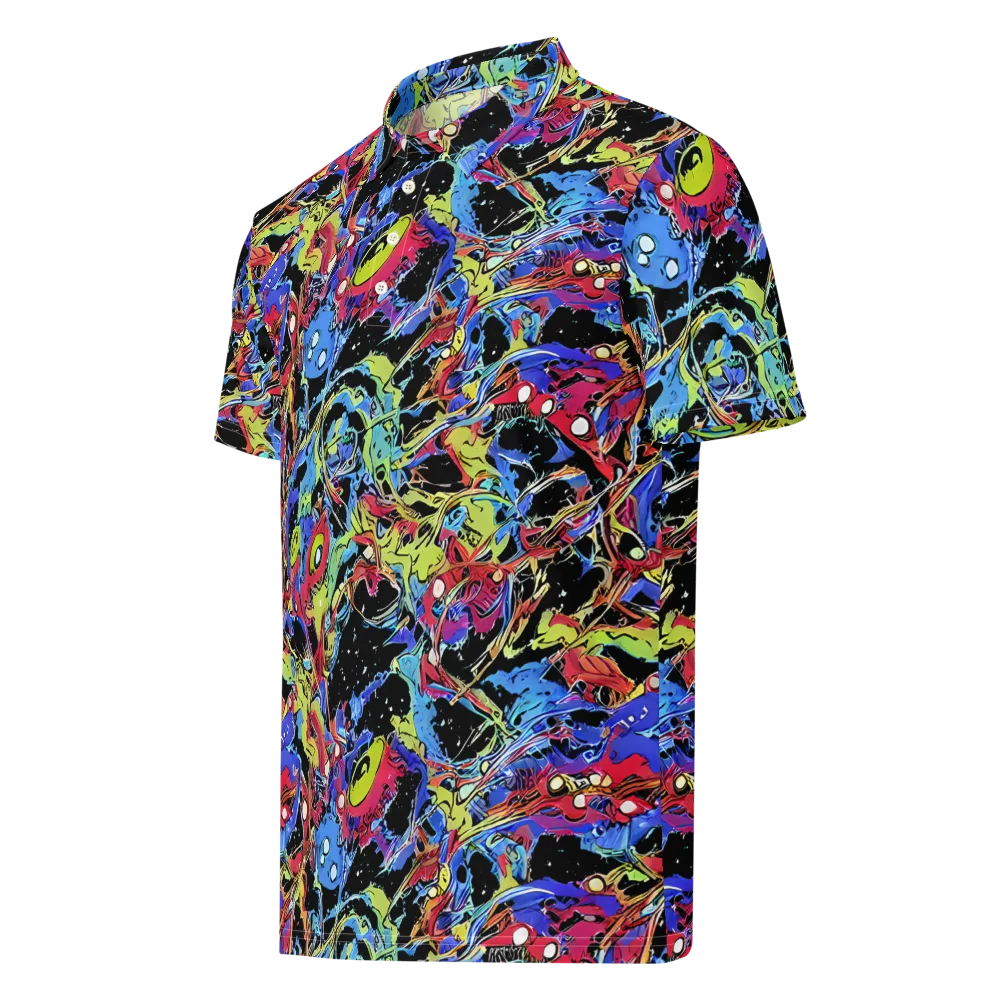 Neon Chaos on Men's Slim Fit Polo Shirt — Left Front