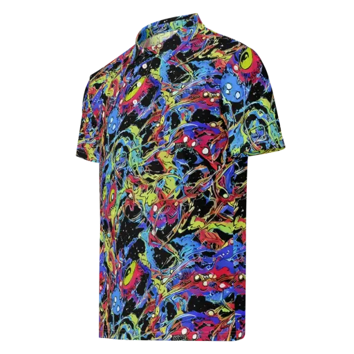 Neon Chaos on a Men's Slim Fit Polo Shirt