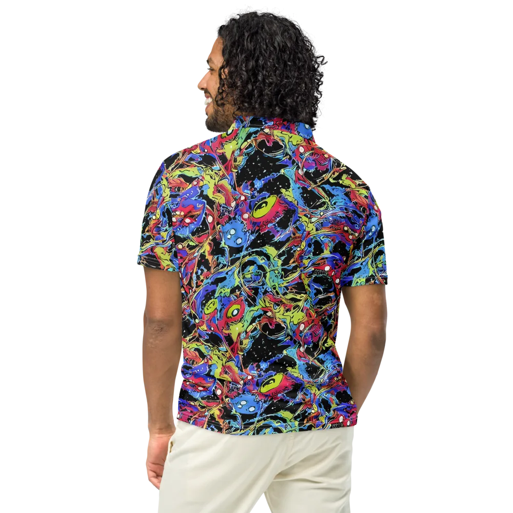 Neon Chaos on Men's Slim Fit Polo Shirt — Back