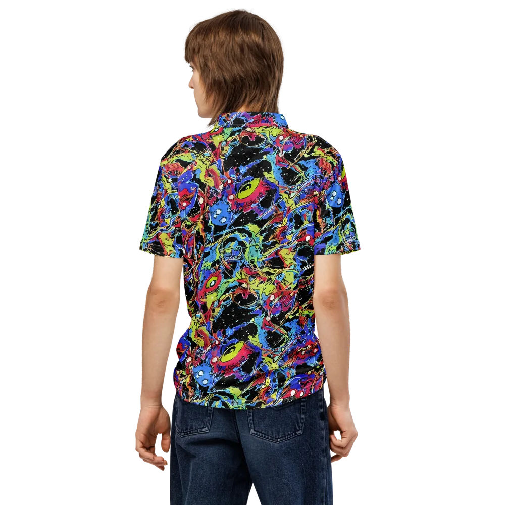 Neon Chaos on Men's Slim Fit Polo Shirt — Back