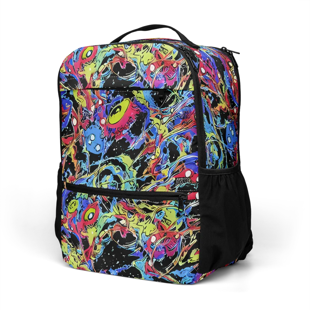 Neon Chaos on Utility Backpack — Left Front