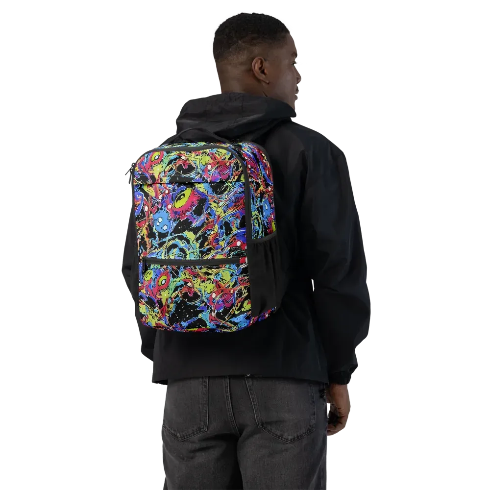 Neon Chaos on Utility Backpack — Back